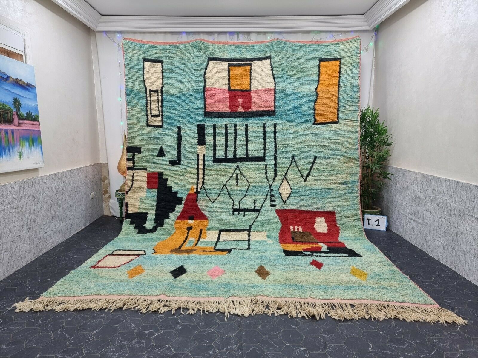 DAHIA- Moroccan Tribal Abstract Boujad Rug