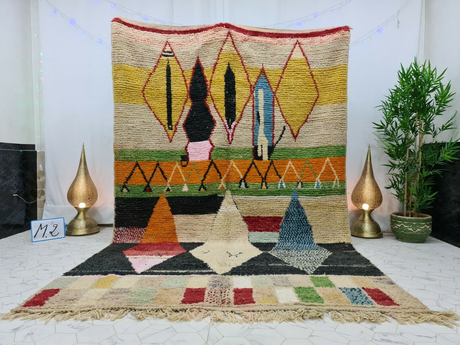 ZAHIA- Moroccan Handmade Boujad Rug