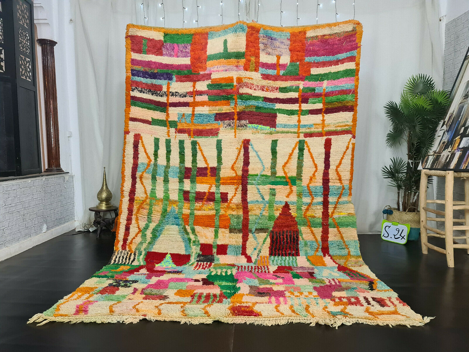 BUSTAN- Colorful Moroccan Boujad Rug