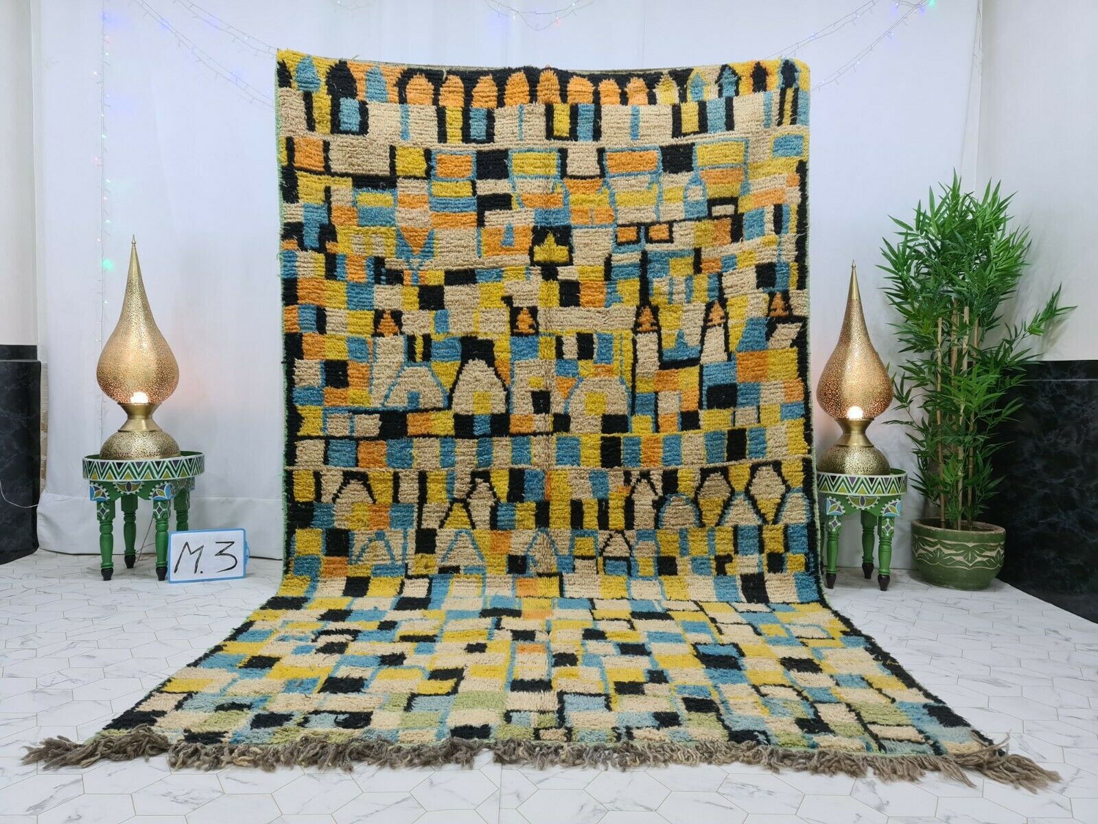 ANIR- Moroccan Boujad Checkered Rug