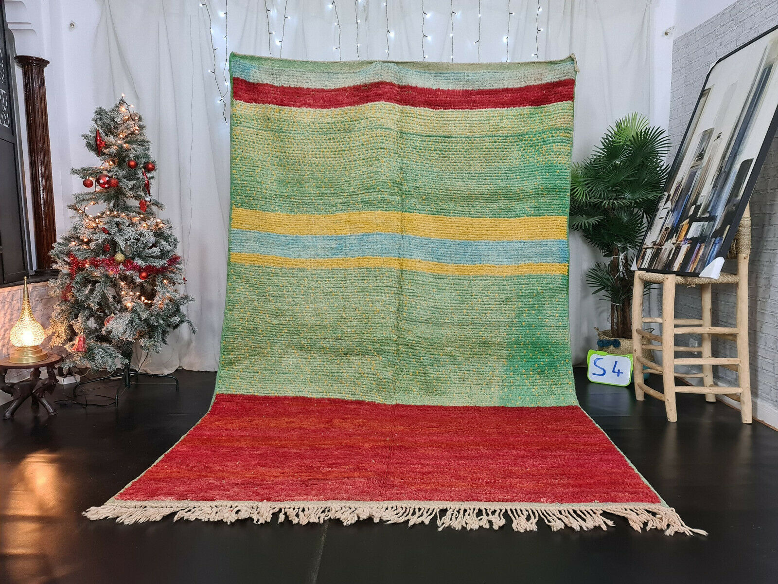 MANAL- Handmade Boujad Green Rug