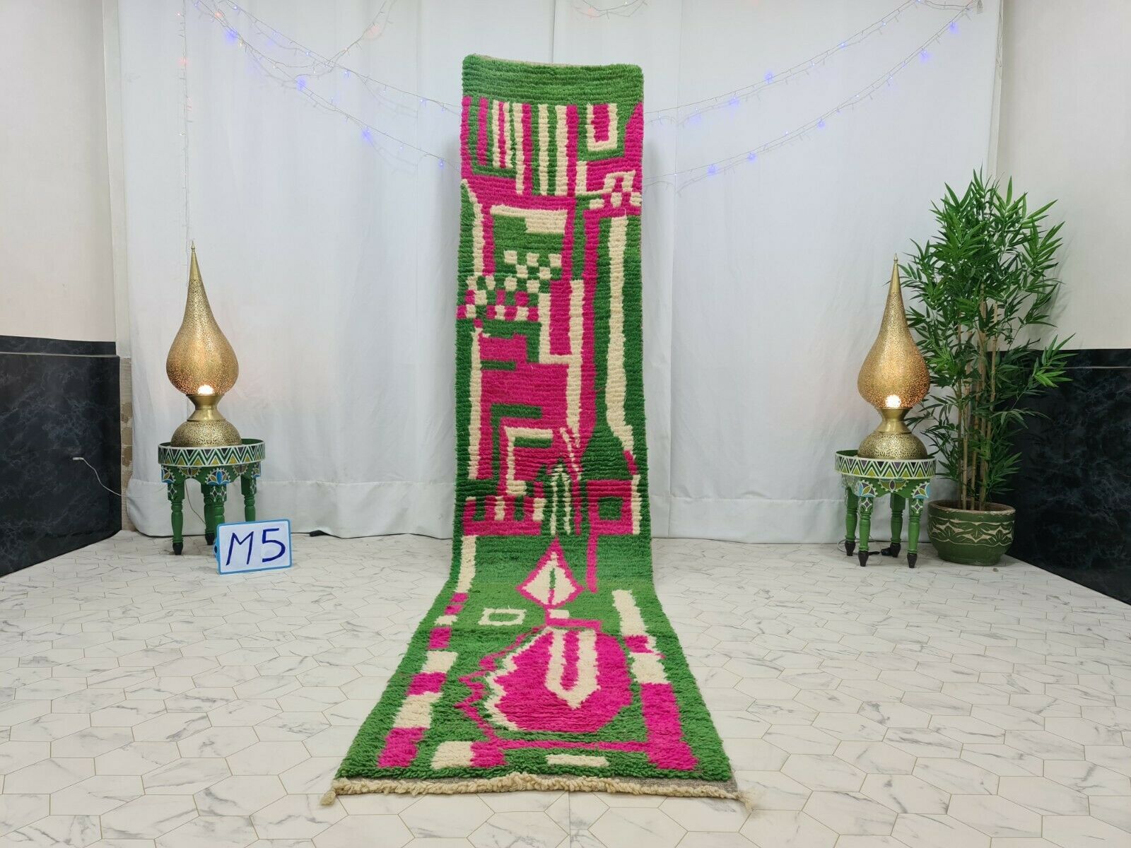 NAYRUZ- Handmade Berber Abstract Boujad Runner