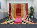 SUDANA- Striped Orange Tribal Wool Rug