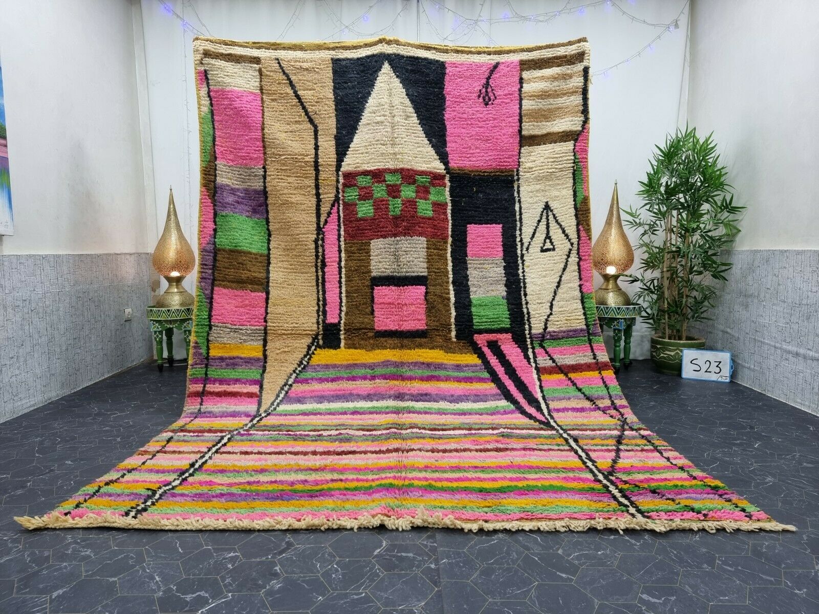 IMZIN- Moroccan Berber Abstract Wool Rug