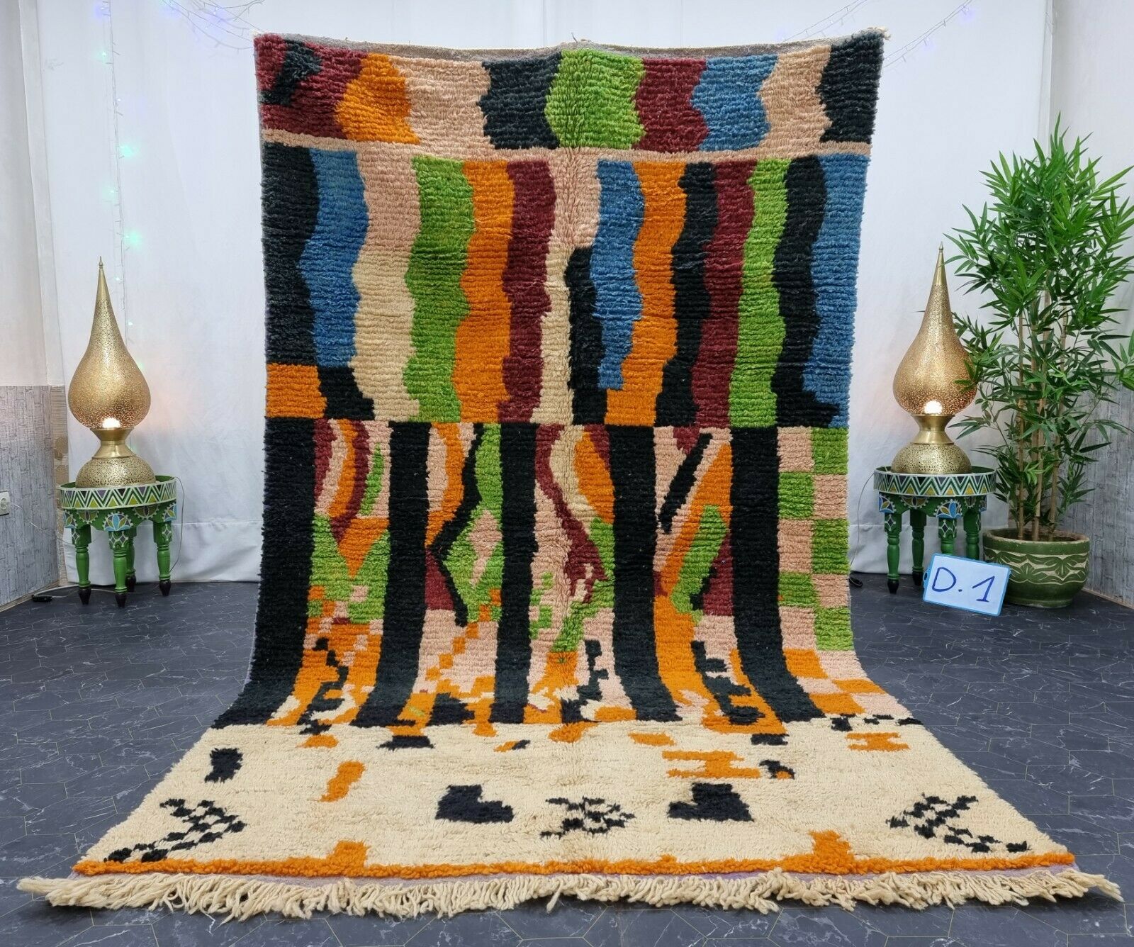 FURAT- Colorful Berber Authentic Boujaad Rug