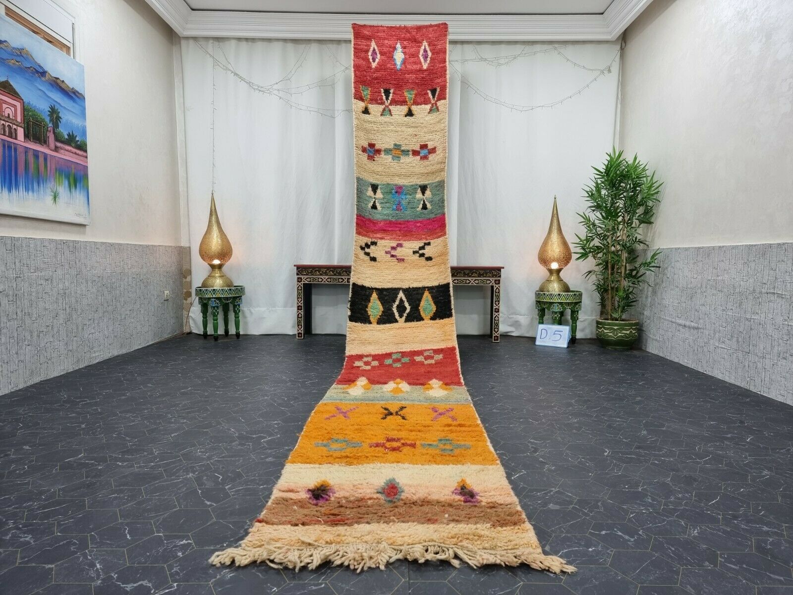 AVARIL- Geometric Boujaad Tribal Runner Rug