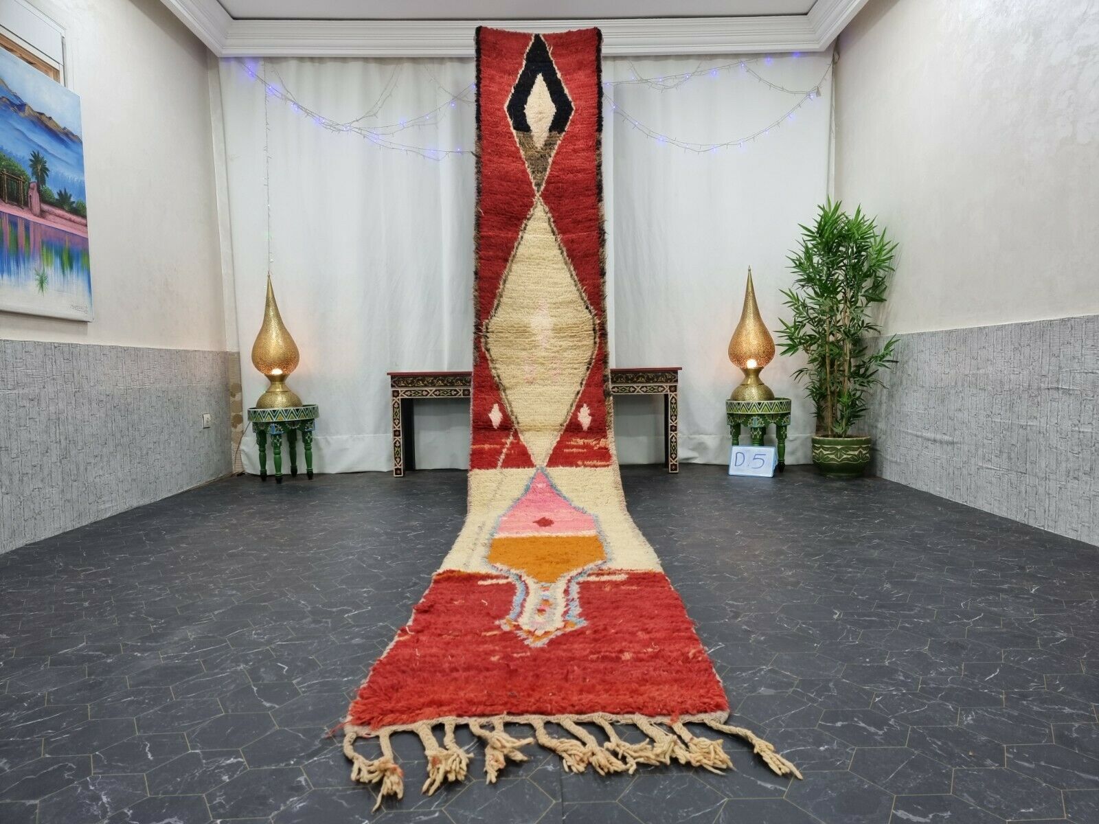 RIMAS- Boujaad Geometric Berber Runner Rug