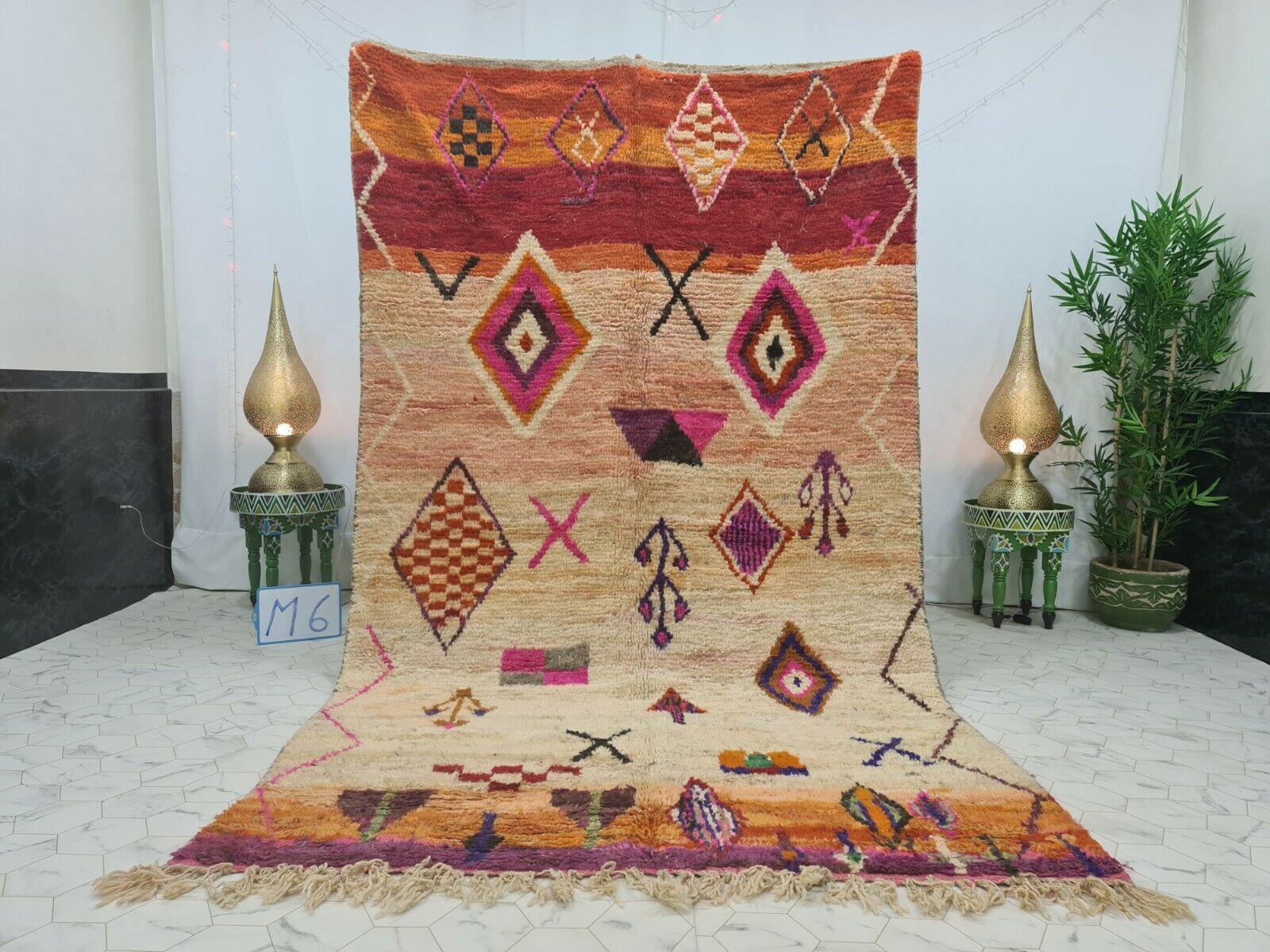 KAMLA- Berber Symboles Boho Boujaad Rug