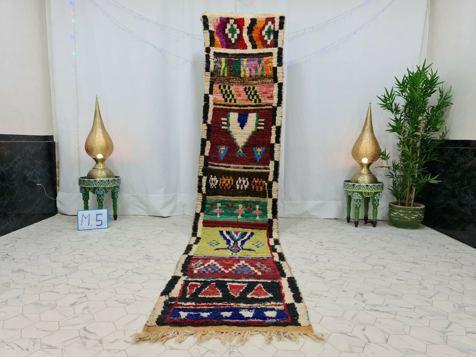 TACHLHIT- Tribal Symboles Berber Runner Rug