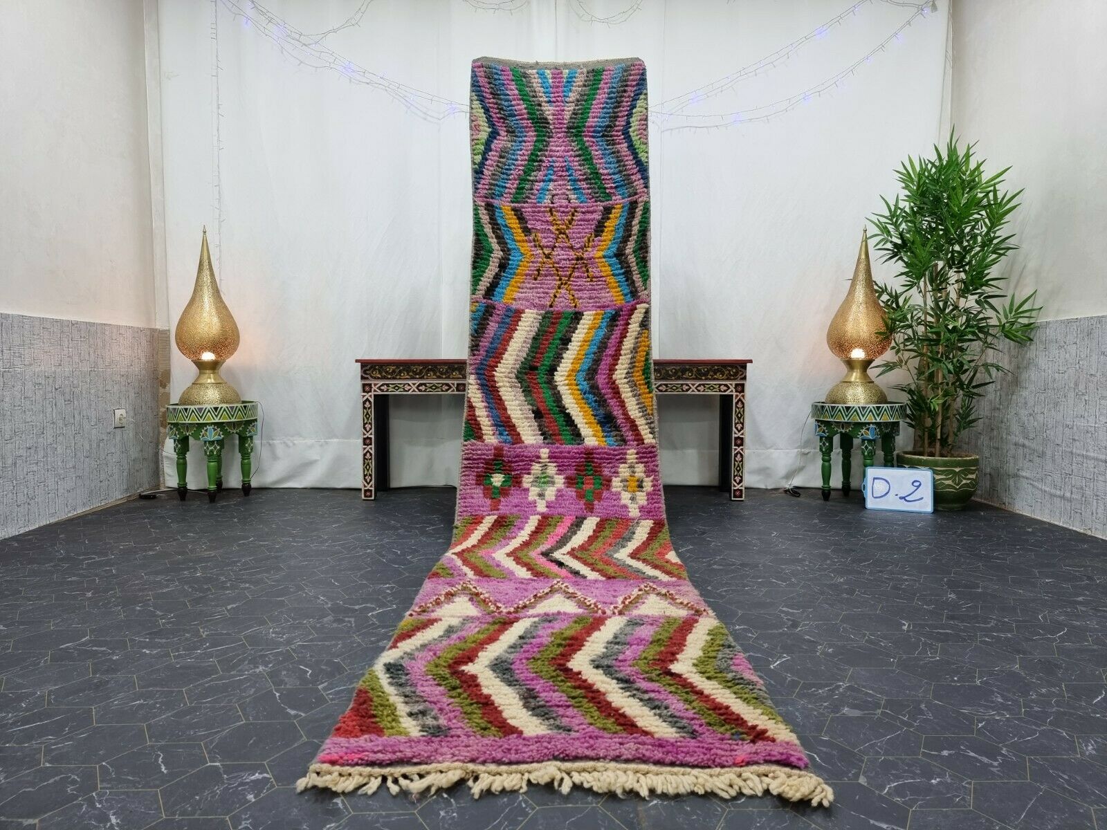 LIKAN -Purple Moroccan Boujad Runner Rug