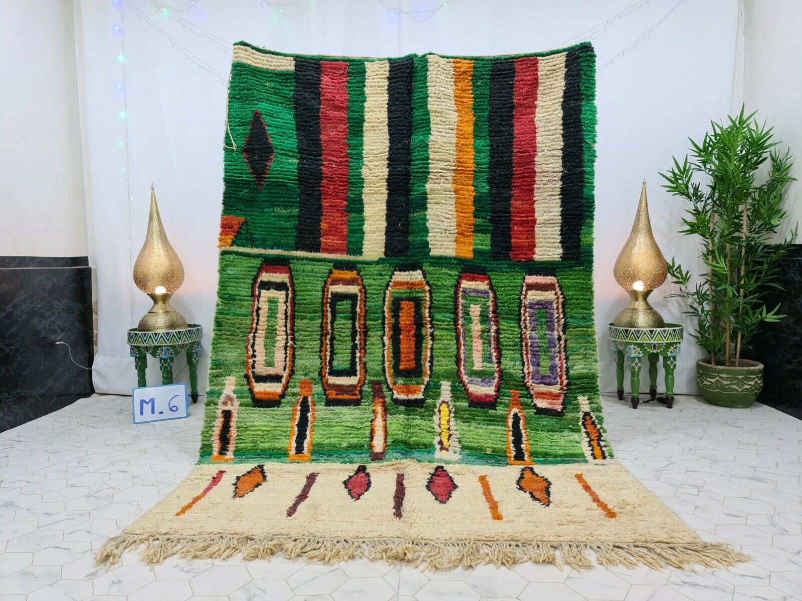 IWEEN - Authentic Green Boujaad Berber Rug