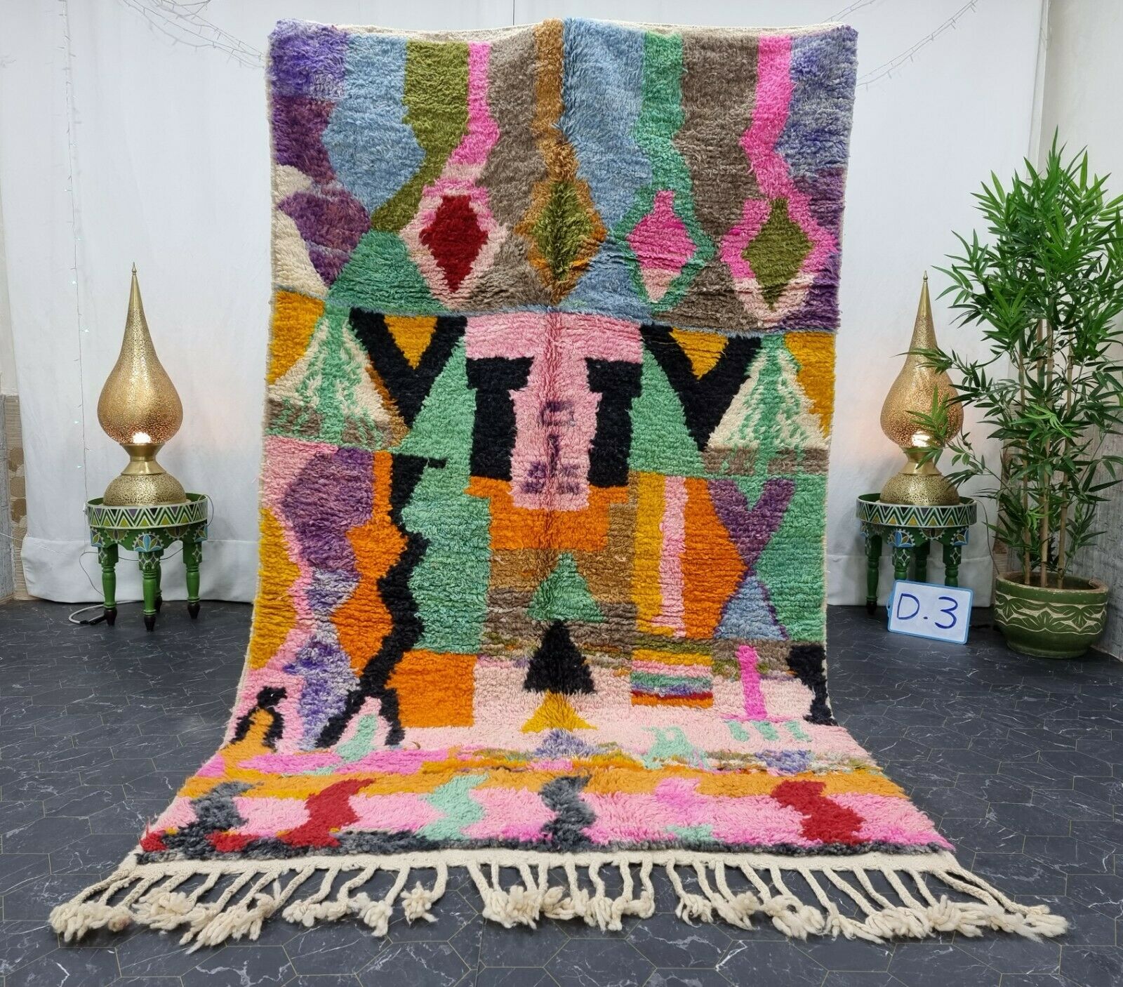 FATANA- Multicolor Authentic Moroccan Rug