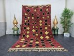TALEEN - Geometric Maroon Berber Wool Rug