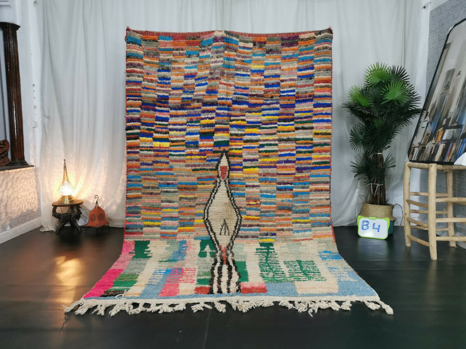 BUMRAN- Checkered Boujad Handmade Rug