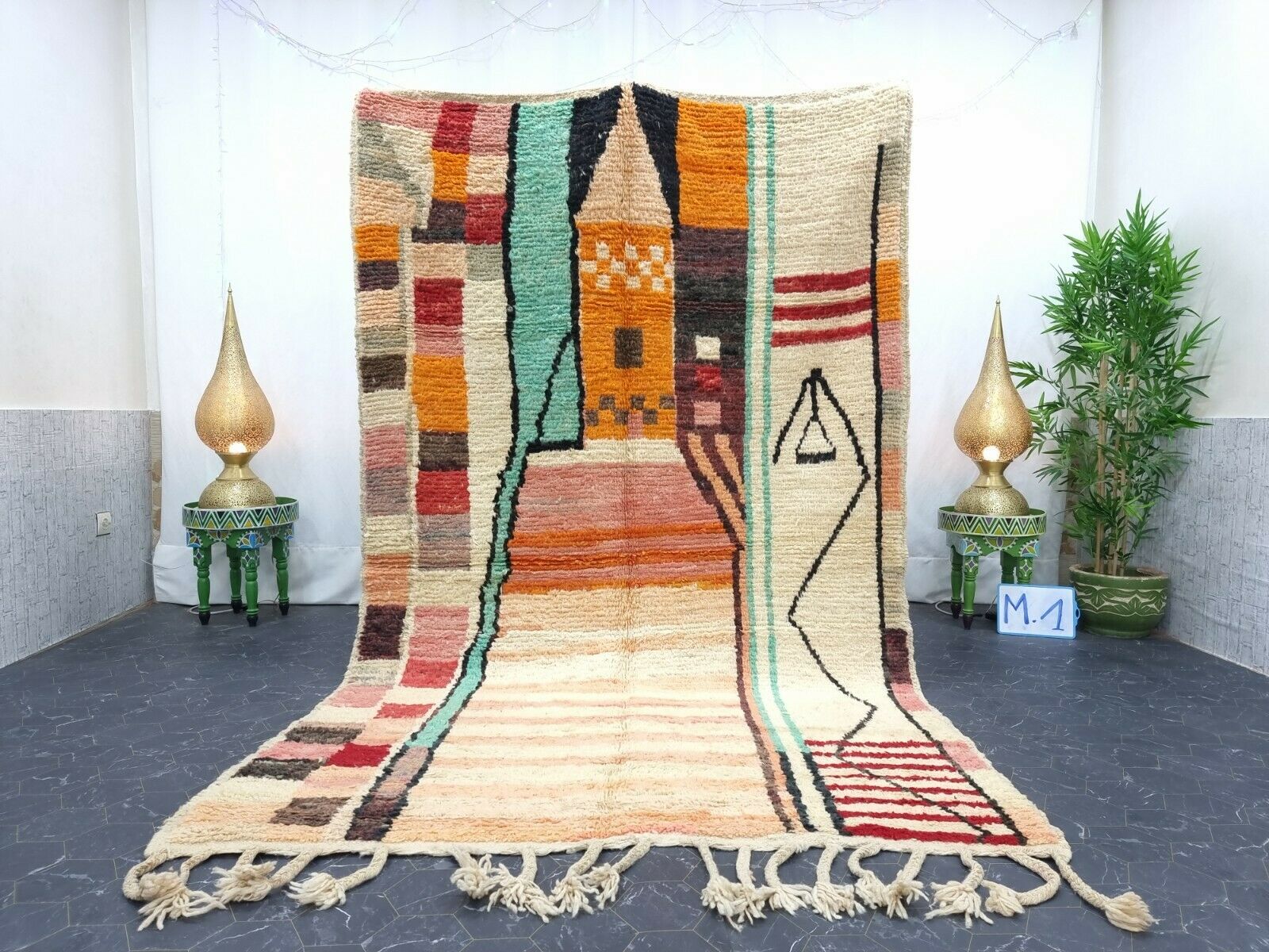 ZAJAN- Artistic Picaso Boujad Berber Rug