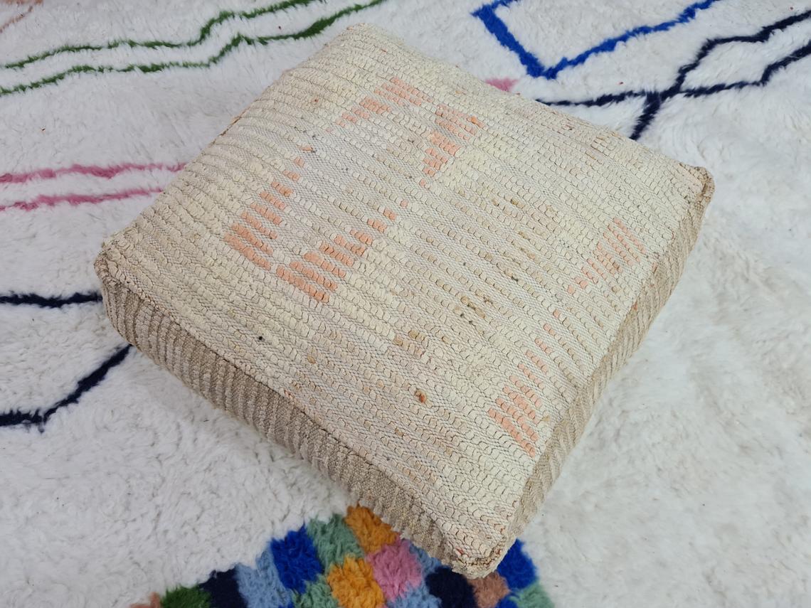 Bohemian Vintage Berber Wool Pouf