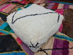 Beni Ourain Wool Berber White Pouf