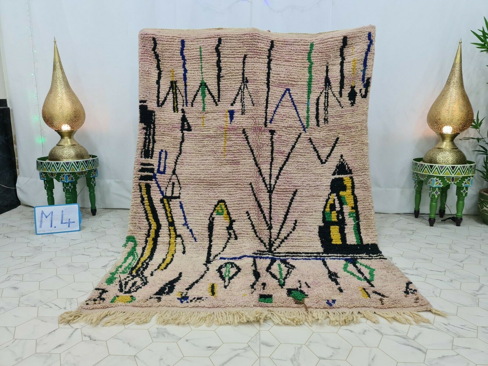 NUFAL - Vintage Bohemian Beige Boujaad Rug