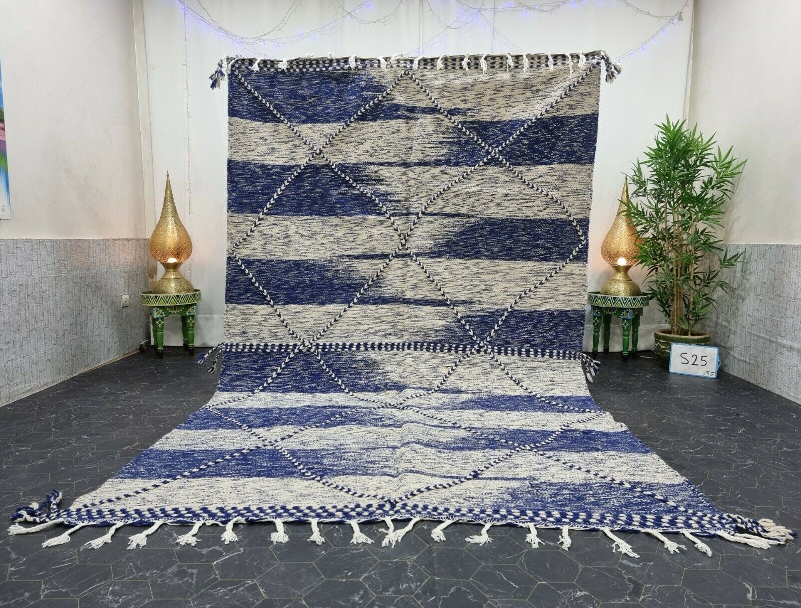 NURAN - Blue Tribal Handmade Kilim Zanafi Rug