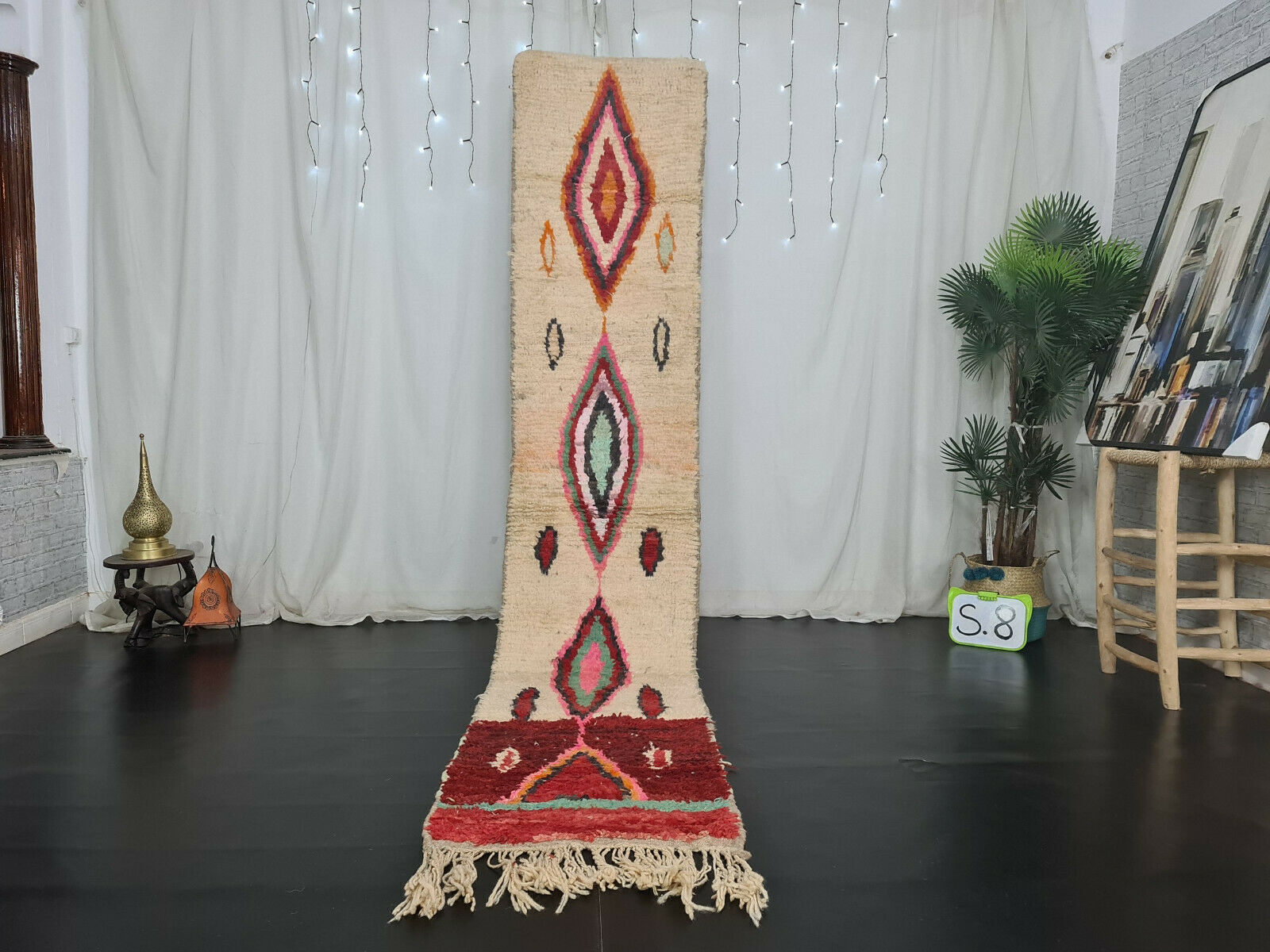 YANIS - Geometric Beige Handmade Berber Rug