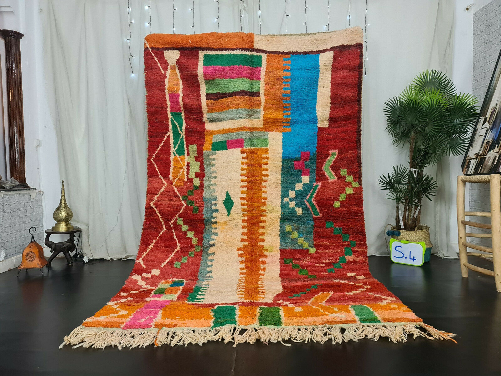 NIHAL - Abstract Red Handmade Boujaad Rug