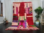 JUDIA - Patchwork Red Handmade Boujaad Rug