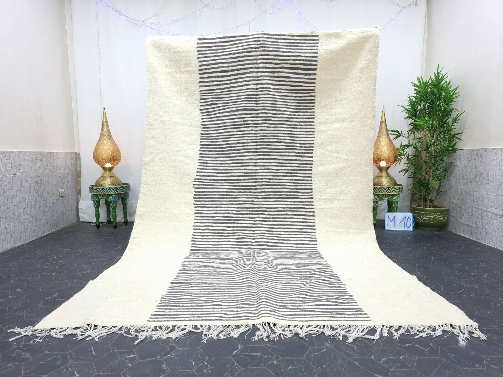 SAMID - Berber White Kilim Zanafi Rug