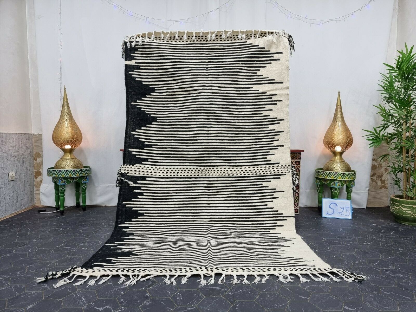 GHMAT - Striped Tribal Handmade Kilim Zanafi Rug