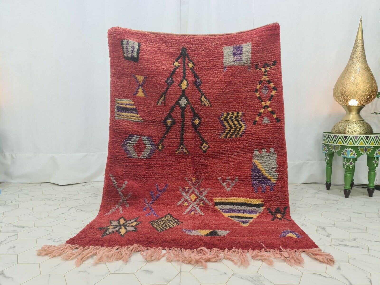 RABAB - Abstract Red Vintage Boujaad Rug