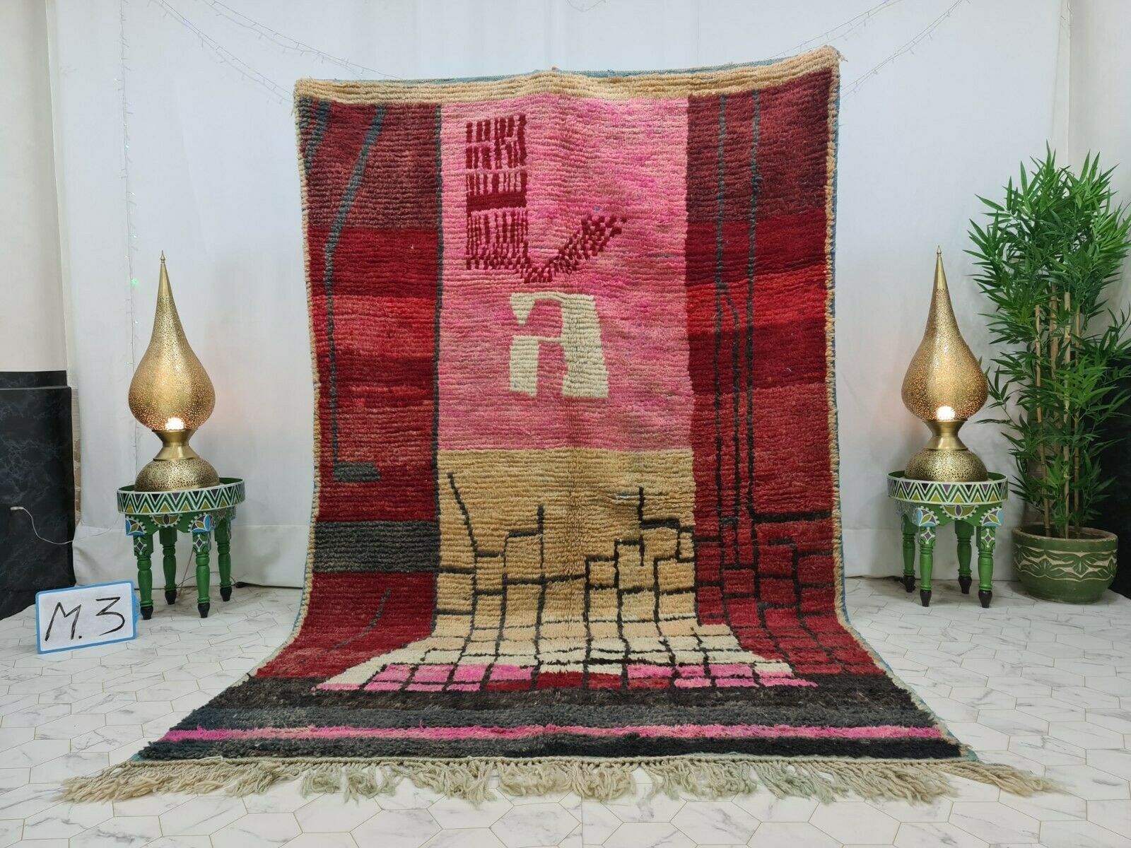 HALIM - Handmade Vintage Abstract Boujaad Rug