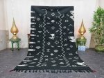 BURAQ- Black Berber Kilim Zanafi Rug