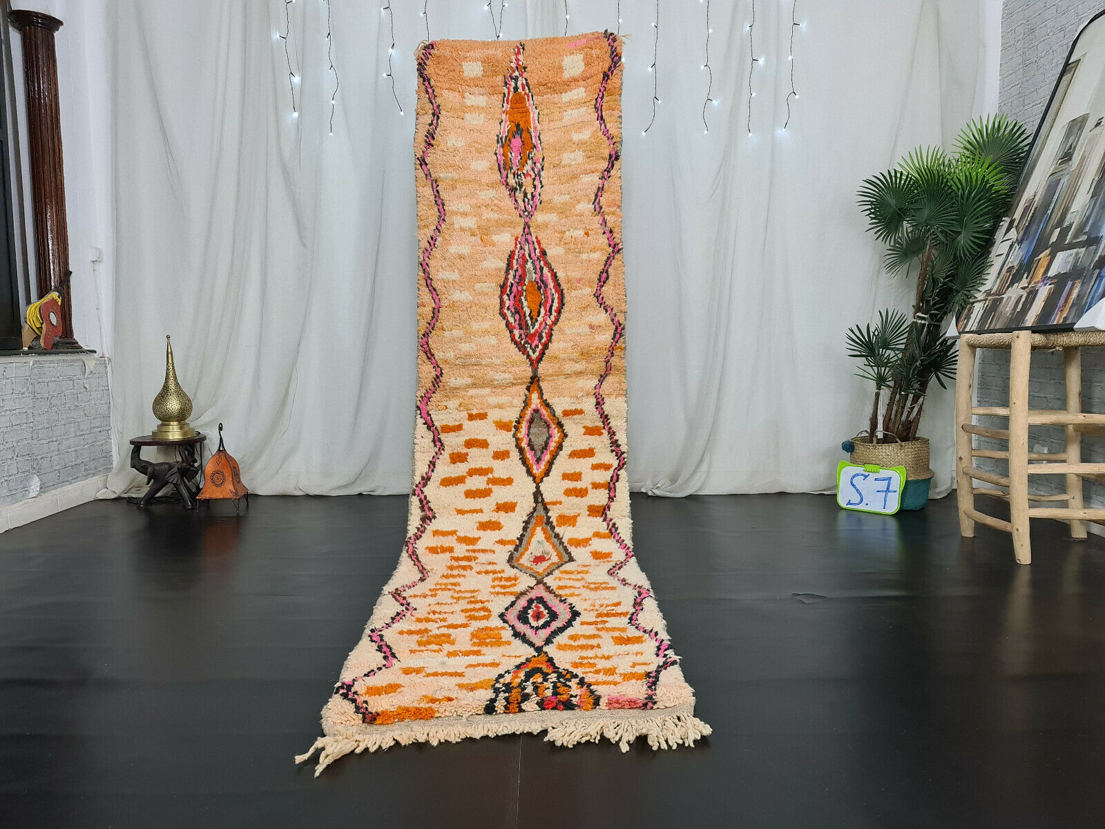 JAZIM- Geometric Boujad Berber Runner Rug