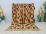 AALYA - Vintage Checkered Orange Boujaad Rug