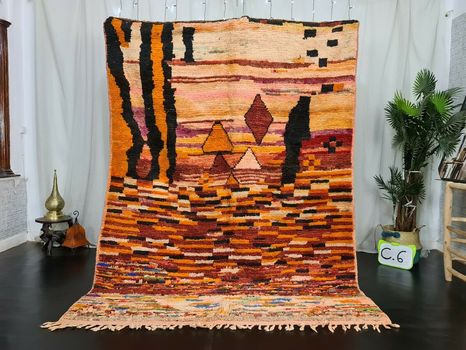 TAYK - Tribal Orange Small Moroccan Rug