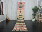 BAYAZ- Striped Pink Boujad Berber Rug