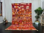 FADMA - Handmade Red Abstract Boujaad Wool Rug