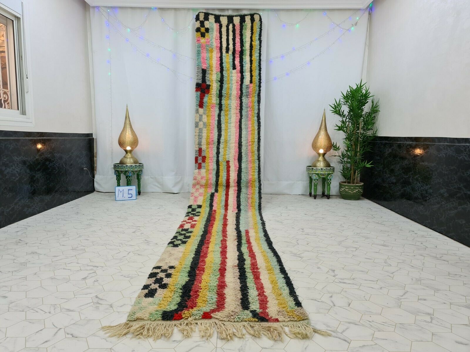 FAYZA - Striped Tribal Berber Runner Rug