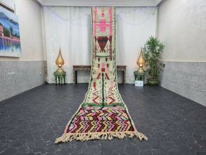 TITAN - Abstract Green Berber Wool Rug