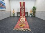 FORTUNA- Red Abstract Boho Wool Runner