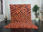 NALAN - Checkered Vintage Orange & Red Rug