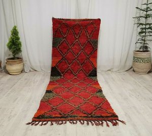 IFTAD - Red Geometric Vintage Moroccan Runner