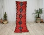 YASHAR- Red Geometric Vintage Moroccan Rug