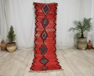 YASHAR- Red Geometric Vintage Moroccan Rug