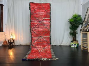 BITAN-  Red Vintage Boho Berber Moroccan Runner Rug