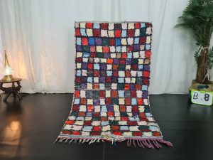 NAFIZ- Mini Colorful Checkered Vintage Berber Rug
