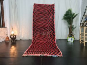 ZAGIR - ZigZag Red Vintage Berber Moroccan Runner