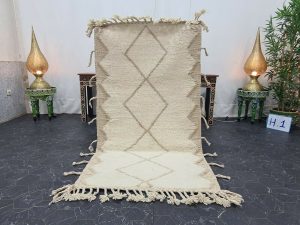 NIFEL- Geometric White Beni Ourain Rug