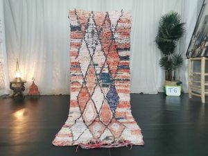 RUNA- Beige Vintage Geometric Berber Moroccan Small Runner