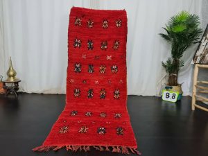 SHRODA- Floral Red Vintage Berber Moroccan Runner