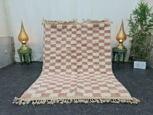 SYNTHIA- Beni Ourain Pink Checkered Rug
